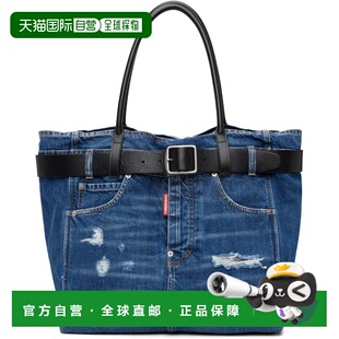 二次方 Denim 男士 Belted 托特包斜挎包 蓝色 香港直邮Dsquared2