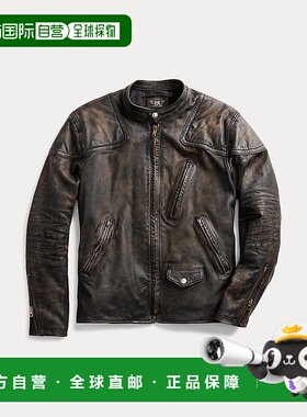 自营欧洲直邮RALPH LAUREN拉夫劳伦 RRL皮革摩托车夹克修身皮夹克