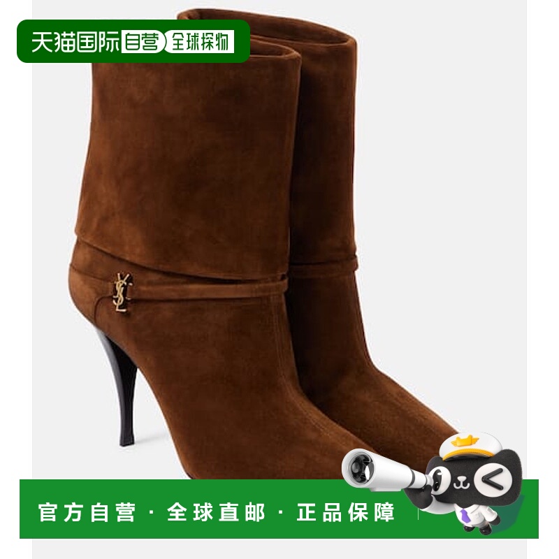 1h可退 香港直邮Saint Laurent 圣罗兰 女士 Niki 90 绒面革短靴