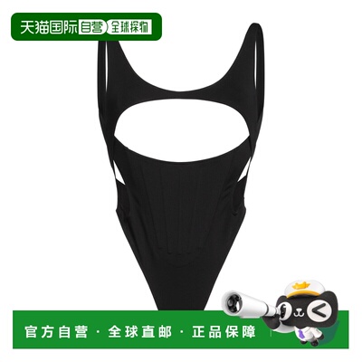1h可退 香港直邮Mugler 穆勒 女士 One-piece 泳衣 black黑色 舒