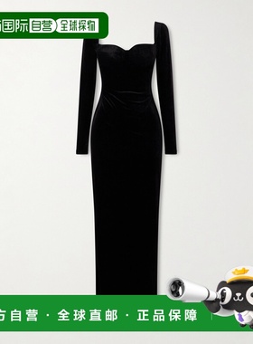 1h可退 Balenciaga 巴黎世家 女士 天鹅绒抹胸礼服 85734连衣裙