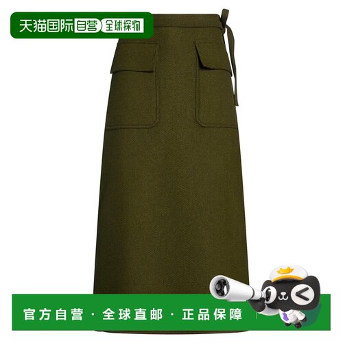 香港直邮Gucci 古驰 女士 中长半身裙 green绿色 舒适时尚包臀裙