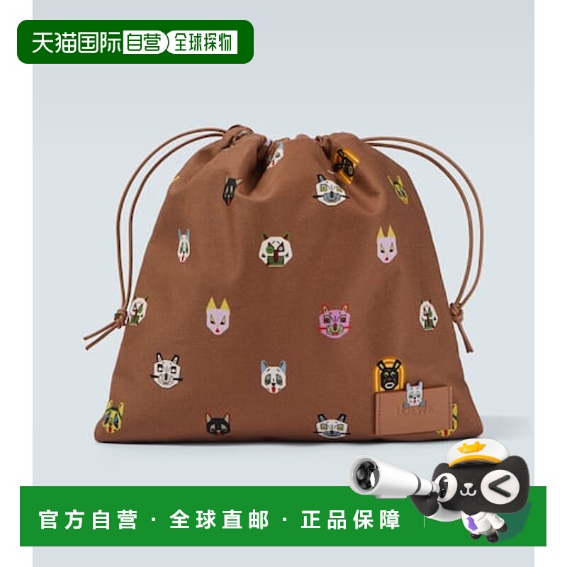 香港直邮LOEWE 罗意威 男士 x Louis Wain Cats 皮革饰边小包