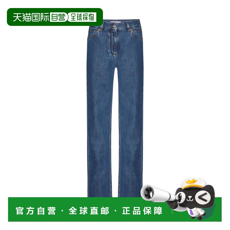 香港直邮Valentino 腰带环牛仔裤直筒裤 5B3DD18C8MD华伦天奴口袋