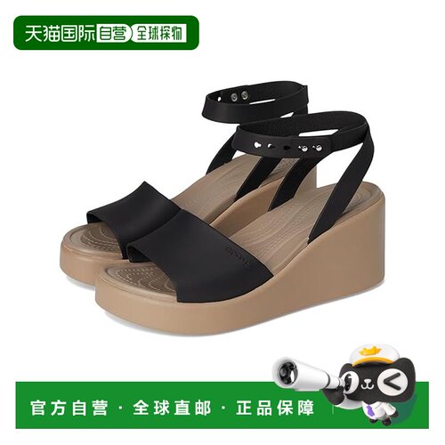 1h可退 香港直邮Crocs 卡骆驰 女士 Brooklyn 踝带坡跟鞋凉鞋