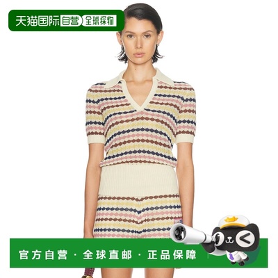 1h可退 香港直邮ZIMMERMANN 女士 Awaken 扇贝形针织Polo衫 1876T