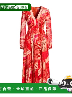 香港直邮RIXO 女士 中长连衣裙 red红色 舒适时尚