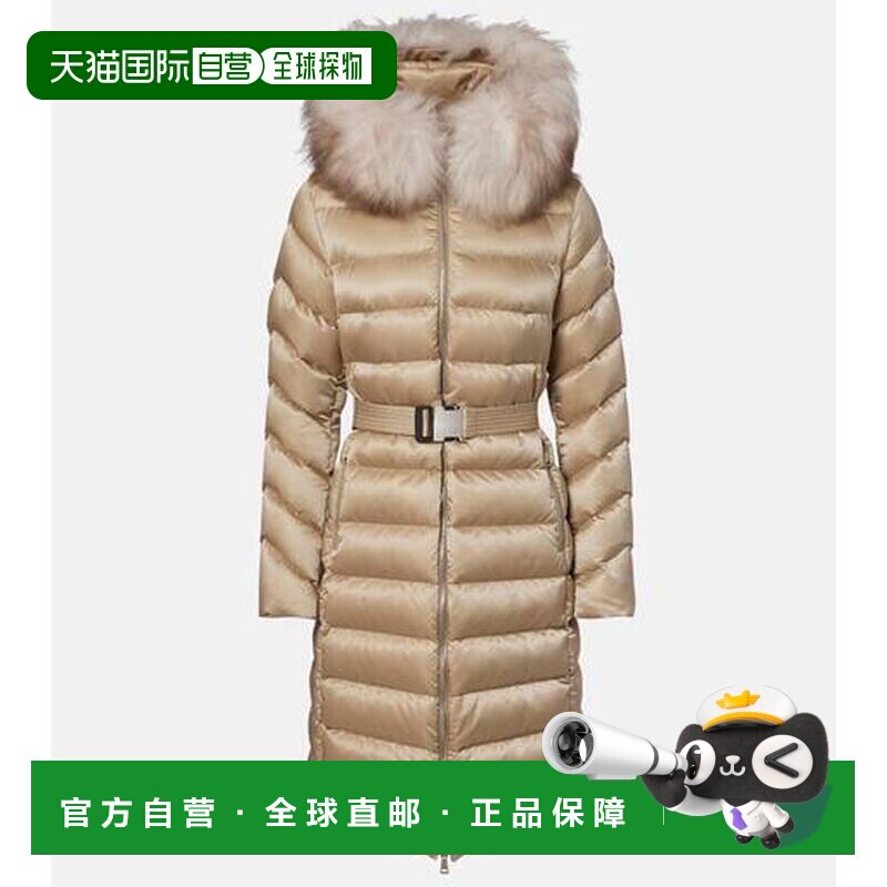1h可退 香港直邮Moncler 盟可睐 女士 Leersie 皮毛饰边羽绒服