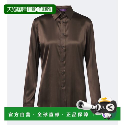香港直邮ralph lauren 拉尔夫劳伦 女士 真丝混纺缎面衬衫