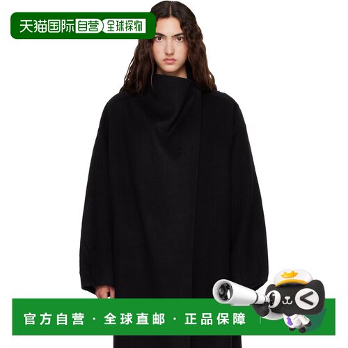 香港直邮The Frankie Shop 女士 黑色 Leroy Funnel Neck Wool 大