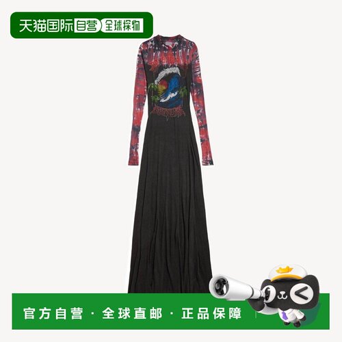 自营欧洲直邮Balenciaga巴黎世家 Extreme Tie Dye女士长袖连衣裙