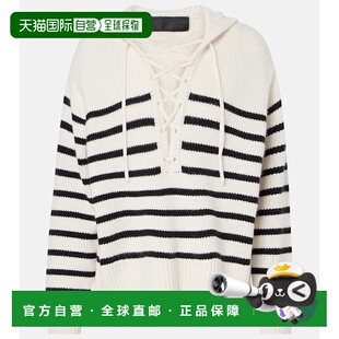 香港直邮NILI LOTAN 女士 Noemi 条纹羊绒毛衣 white白色 舒适时