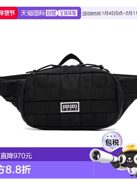 1h可退 香港直邮kenzo 高田贤三 男士 黑色 Paris 腰包 FG55SA207