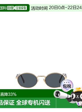 1h可退 香港直邮Prada普拉达女士徽标有色镜片遮阳太阳镜椭圆形边