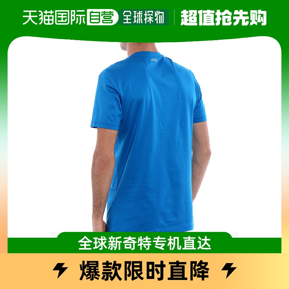 香港直邮VERSACE COLLECTION 男士头像蓝色T恤 V800683-VJ004潮流