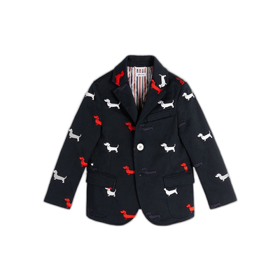 香港直邮Thom Browne 海军蓝HECTOR刺绣西装外套 KJC005E08062