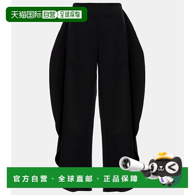 香港直邮Alaia 女士 de poudre 羊毛粒纹膨起长裤休闲裤阔腿裤