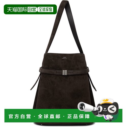 1h可退 香港直邮toteme 女士 棕色 Belted Suede 水桶包 253WAL00
