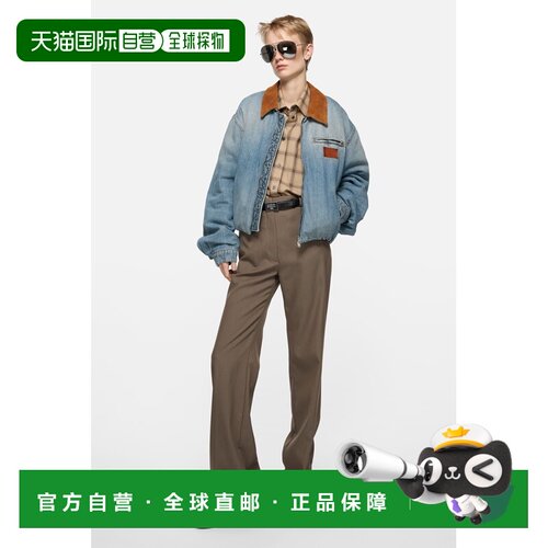 自营欧洲直邮Acne Studios 女士蓝色棉质水洗牛仔飞行夹克