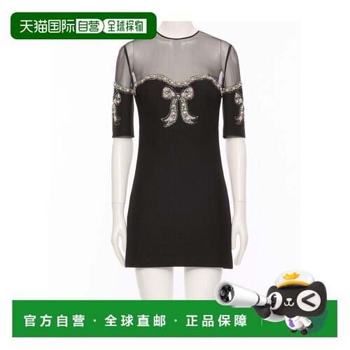 香港直邮VALENTINO 女士连衣裙 BVAHD01CFK92 SS2026 黑色 短袖连