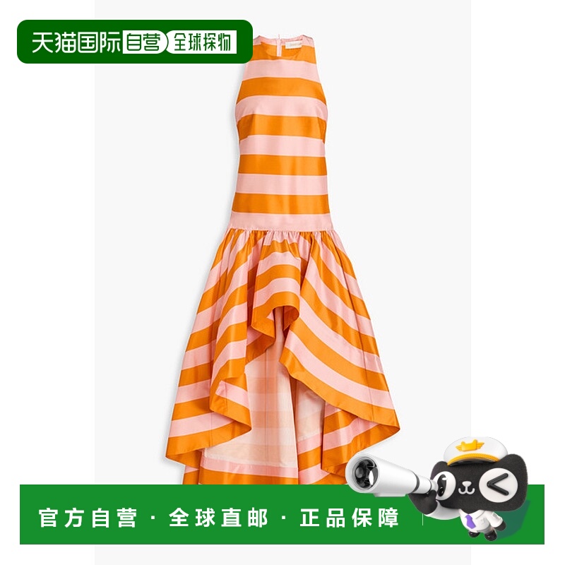 香港直邮ZIMMERMANN 女士 不对称条纹真丝山东绸连衣裙 6946DTAM