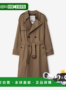 自营欧洲直邮Burberry博柏利 Chestwood系列男士粘土棕棉长款双排