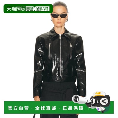 1h可退 香港直邮Coperni 女士 Cactus 皮革夹克 COPBL34F6054