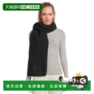 1h可退 香港直邮Ugg 女士 fluff 圆齿边围巾 black黑色 舒适时尚