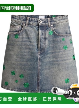 1h可退 香港直邮Dior 腰带环牛仔短裙 622J84X3215