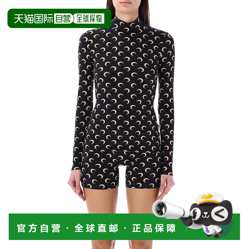 香港直邮Marine Serre 女士 月亮印花长袖T恤 WTS005ACJER0001