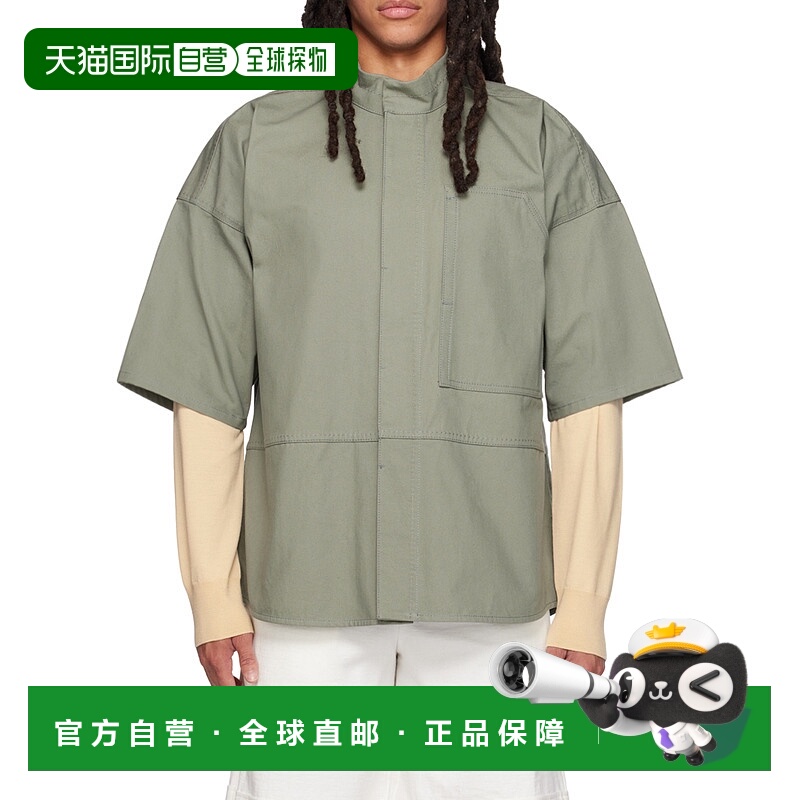 香港直邮Jil Sander 拼接高领衬衫 J47DL0113-J45136