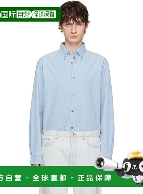 1h可退 香港直邮A.P.C. 男士 蓝色 Mathias 牛仔衬衫 COGXXH12586