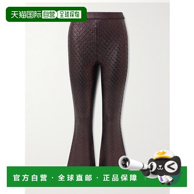 Rabanne 女士 金属感提花针织喇叭长裤 25HMPA263ML0333休闲裤