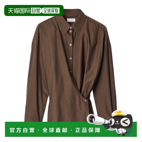 香港直邮LEMAIRE 女士衬衫 SH1141LF1500BR477 AW2026 棕色长袖