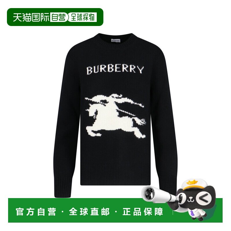 1h可退 香港直邮Burberry 巴宝莉 女士 马术骑士嵌花针织圆领毛衣