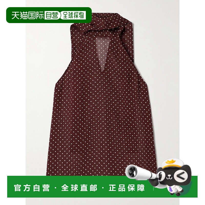 1h可退 香港直邮NILI LOTAN 女士 Alla 波尔卡圆点真丝雪纺挂脖背