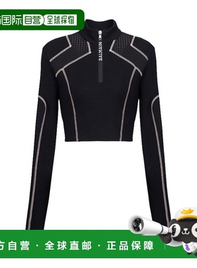 香港直邮Balmain 黑色徽标长袖针织衫 YF1AR151JD58