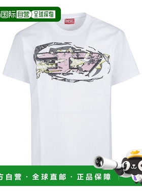 香港直邮Diesel 迪赛 男士 白色 T-Norm-T11 T 恤 A195710PLAT