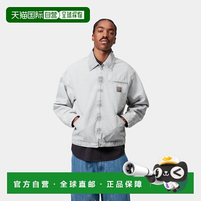 自营欧洲直邮Carhartt WIP OG Detroit男士黑色棉双向拉链夹克