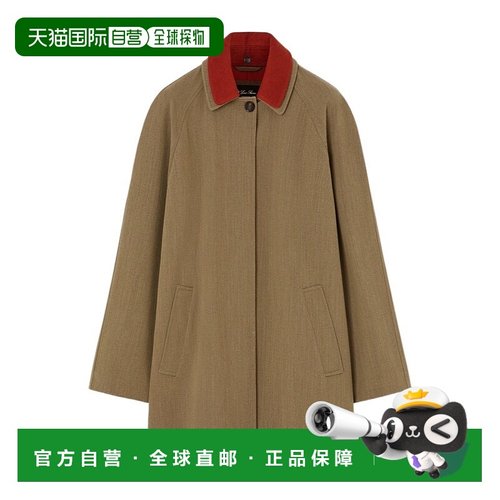 香港直邮Loro Piana Joran 大衣 FAP7041牛角扣羊毛