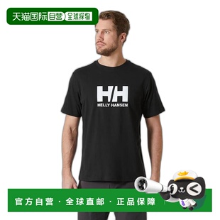 自营欧洲直邮Helly Hansen 男士黑色棉HH徽标T恤2.0海丽汉森新款