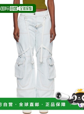 1h可退 香港直邮off-white 女士 蓝色工装牛仔裤 OWYB01JF25DEN00