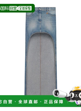 1h可退 香港直邮Courreges 镂空细节牛仔半裙 126DJU346DE0058