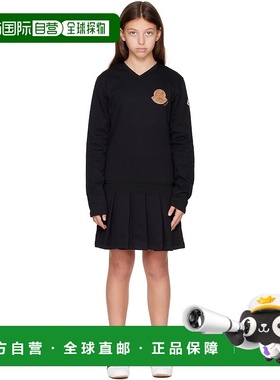 1h可退 香港直邮Moncler 盟可睐 女童 黑色 Pleated Skirt 儿童连