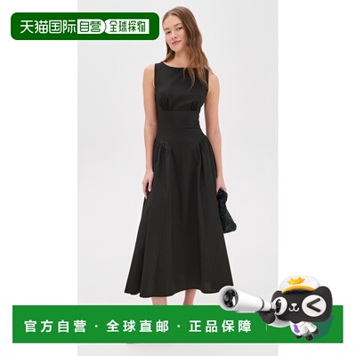 香港直邮Staud 女士 Gwen 中长连衣裙 black黑色 舒适时尚吊带