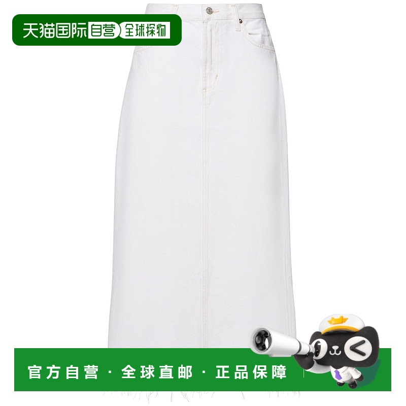 香港直邮AGOLDE 女士 Della棉质牛仔迷笛半身裙 white白色 舒适时