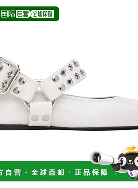 1h可退 香港直邮alaia 女士 白色 Biker 芭蕾鞋 AA3A041CK2900