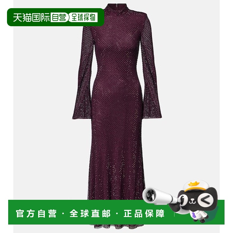 1h可退 香港直邮Self-Portrait 女士 人造钻石网纱长款连衣裙