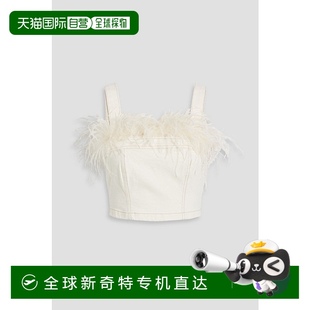香港直邮Simkhai Reeves 1h可退 女士 623214 短款 羽毛边牛仔上衣
