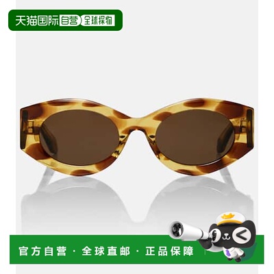 香港直邮alaia 女士 徽标椭圆形太阳眼镜 yellow黄色 舒适时尚